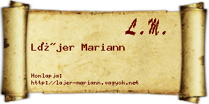 Lájer Mariann névjegykártya