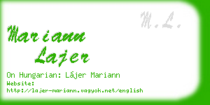 mariann lajer business card